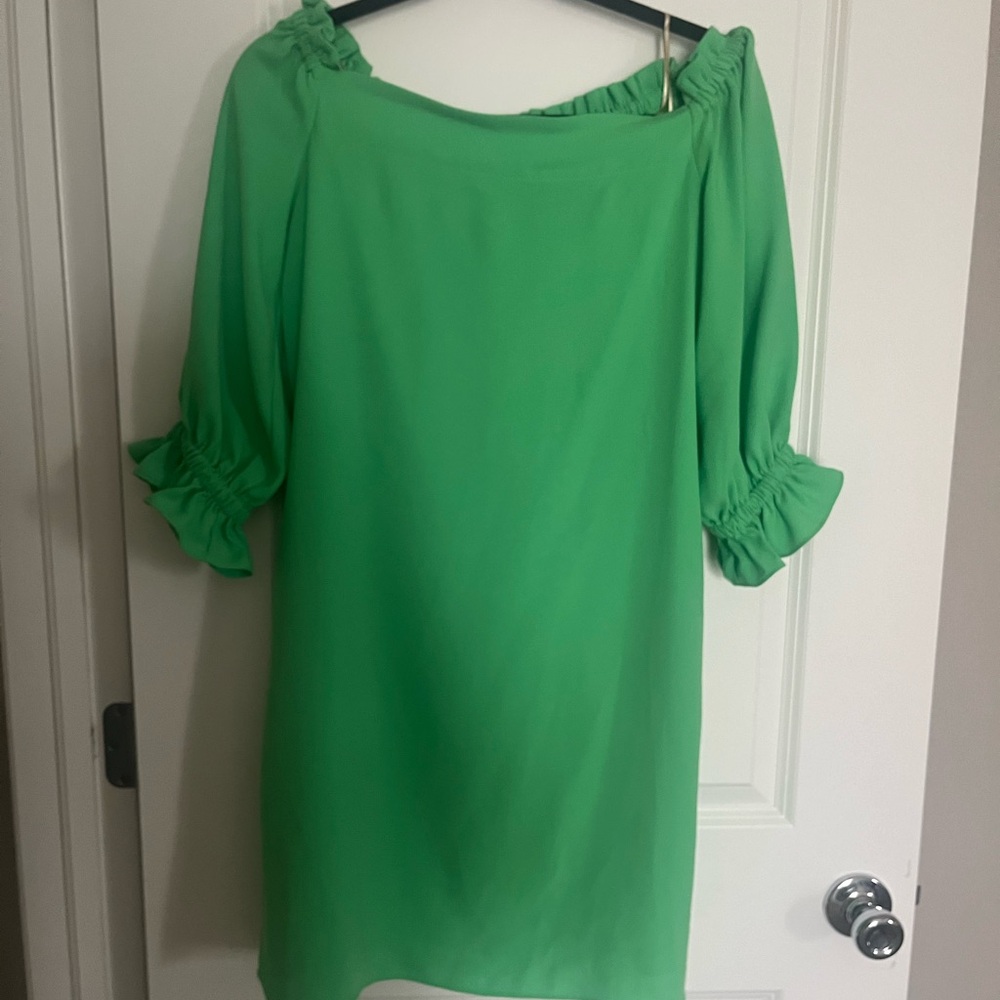 Trina Turk Vibrant Green Gathered Top